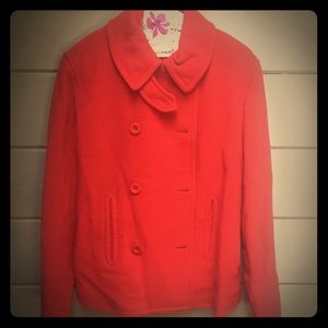 Liz Claiborne bright red wool car coat! Medium!